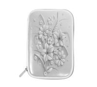 Astuccio 3D con fiori bianchi fantastici, astuccio estivo con cerniera, astuccio da viaggio, organizer per cosmetici, per la scuola, ragazze e ragazzi, Multi, Size：9(L)x5.5(W) inch, Astuccio