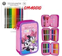 Astuccio 3zip Minnie Mouse Topolina completo colori Giotto e Disney scuola