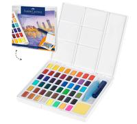 Astuccio 48 Acquerelli In Pastiglia + Pennello Waterbrush E Tavolozza Staccabile