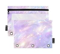 Astuccio a 3 fori per raccoglitore con finestra trasparente color pesca e oro Dream Texture astuccio con cerniera in colori assortiti Astuccio 3 per aula scuola forniture per ufficio multicolore 2