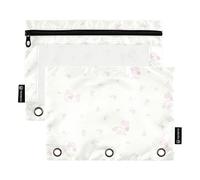 Astuccio a 3 fori per raccoglitore con finestra trasparente in stile cartone animato carino pesca unicorni anelli astuccio trasparente finestra e occhielli 3 anelli astuccio per aula scuola forniture