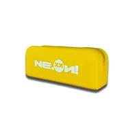 Astuccio a bauletto in silicone Ne.On Milano. Pratico astuccio per la scuola e l'ufficio. Porta accessori da viaggio. Astuccio porta cavi e caricvbatteria (Giallo Fluo)