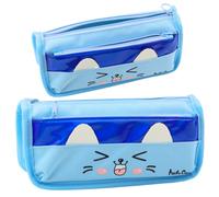 Astuccio a due scomparti con motivo gatto blu 22 cm