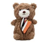 Astuccio a forma di orso, per studenti delle scuole superiori, Marrone | Astuccio in peluche a forma di orso, per viaggi, biblioteca, aula, penne, pennelli per il rientro a scuola