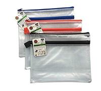 Astuccio A5 con doppia tasca in tufo per la scuola, impermeabile, astuccio per matite e penne, con cerniera (230 x 180 mm circa), singolo ARK