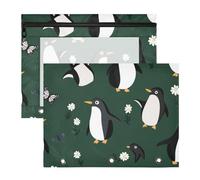 Astuccio adorabile a 3 fori per lettere A4, confezione da 2 pezzi, per insegnanti, casa, cartone animato, simpatico pinguino bianco