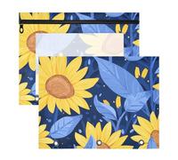 Astuccio adorabile con 3 fori per lettere A4, confezione da 2 pezzi, per insegnanti, università, festa dei genitori, girasole giallo