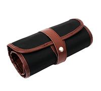 Astuccio arrotolabile in tela con 36/48/72 fori, astuccio da viaggio per penne, organizer per scuola, ufficio, arte artigianale, Nero