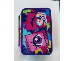 Astuccio assortito a 3 Zip SJ Gang Facce New completo Scuola Seven