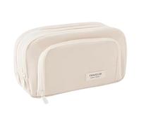 Astuccio - Astuccio Scuola | Set di cancelleria portatile per ufficio | Borsa per trucchi cancelleria per la scuola di viaggio insegnante studente asilo compleanno Natale, Crema colorata