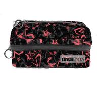 Astuccio Baulotto 3 Zip Graffiti - 20,5×10×6 cm - Design Street Celeste o Arancio - Capiente per Scuola (Arancio)