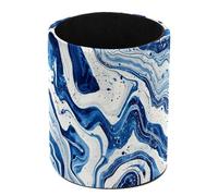 Astuccio bianco blu con motivo sabbie mobili in piedi, carino portapenne rotondo astuccio portapenne astuccio per pennelli da trucco scatole per studenti scolastici ufficio donne adolescenti ragazze