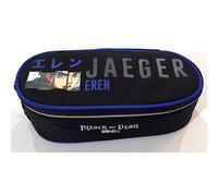 ATTACCO DEI GIGANTI - Astuccio Scuola Ovale Ufficiale Attack on Titan, Ideale per Riporre la Cancelleria, con Divisorio Interno con Passanti Elastici e Pratica Chiusura a Zip, 22 x 7h x 9,5 cm