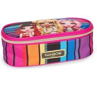 RAINBOW HIGH - Astuccio Scuola Ufficiale Rainbow High, Astuccio Bambina Ovale con Tasca Interna, Divisorio con Passanti Elastici e Pratica Chiusura a Zip, 22x9,5Hx7 cm