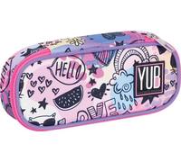 Astuccio Bustina Round Plus Yub Magishade, 23 x 10 x 5,5 cm - Rosa con scritte