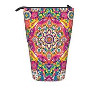Astuccio Cancelleria Vibrant Mandala 2 Telescopica Astuccio Portapenne | Portatile Astuccio Telescopico leggero Portamatite Matita Verticale Per come Regalo Scuola