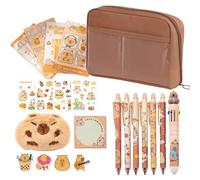 Astuccio Capibara Cancelleria Capacità Extra Large Contiene Cose per la Scuola e Capibara Gadget Set Regalo di Cancelleria Multifunzionale per Studenti e Adulti che Lavorano