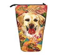 Astuccio carino cane con foglie autunnali acquerello animale cancelleria organizzatore scatola stampa cancelleria organizzatore organizzatore durevole telescopico matita borsa, per ufficio,