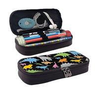 Astuccio carino colorato con dinosauro stampato carino astuccio estetico astuccio speciale portapenne in pelle artificiale astuccio durevole astuccio con cerniera per uomini donne ufficio lavoro e