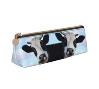 Astuccio carino con mucca carina, borsa per trucchi in pelle stampata per ufficio scolastico per ragazze e ragazzi