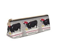 Astuccio carino con mucca carina, borsa per trucchi in pelle stampata per ufficio scolastico per ragazze e ragazzi