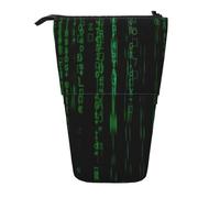 Astuccio carino con stampa Hacker Era con cerniera supporto regolabile portapenne divertente borsa per il trucco, Nero , Taglia unica, Organizer per borse