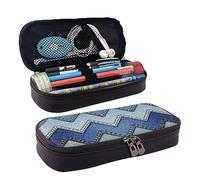 Astuccio carino con stampa in denim blu sfumato astuccio estetico astuccio speciale portapenne in pelle artificiale astuccio durevole astuccio con cerniera per uomini donne ufficio lavoro e studio,