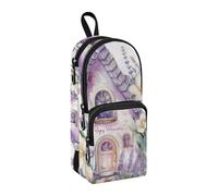 Astuccio carino con tulipani rosa, grande capacità portapenne con scomparto per studenti a forma di borsa per la scuola organizer per cancelleria astuccio portapenne per scuola ufficio lavoro, Carino