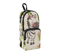 Astuccio carino e allegro con tulipani rosa, grande capacità, astuccio portapenne con scomparto per studenti a forma di zainetto a forma di astuccio per cancelleria astuccio portapenne per scuola