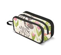 Astuccio carino e allegro con tulipani rosa, grande capacità, per ragazzi e ragazze, astuccio a 3 scomparti, astuccio per studenti, cancelleria per scuola, ufficio, lavoro, Graziosi tulipani rosa