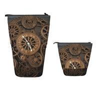 Astuccio Cartoleria Steampunk Gears Clock Astuccio Per Matite Grande Capacità Astucci Portamatite Elegante Astuccio Portapenne In Piedi Per Adulto, Regalo, Ufficio