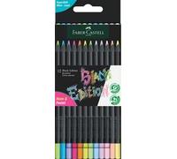 Astuccio 12 matite triangolari Black Edition pastel e neon Faber-Castell
