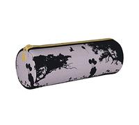 Astuccio cilindrico in pelle Dark Autumn Romance Pattern Astuccio per matite Borsa per cancelleria portatile per la scuola universitaria