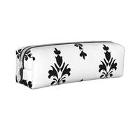 Astuccio cilindrico portatile con motivo strano astuccio per matite con cerniera in pelle borsa cosmetica, bianco, Taglia unica, Zaino Scuola