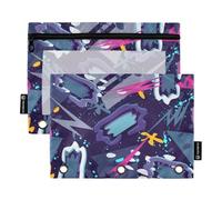 Astuccio colorato Art Trend Graffiti per raccoglitori con finestra trasparente Astuccio in plastica grande e robusto raccoglitore a 3 anelli per riporre studenti scolastici forniture per insegnanti