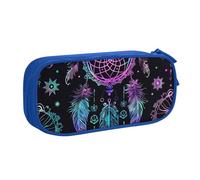 Astuccio colorato con acchiappasogni, per ragazzi e ragazze, grande, per penne, cancelleria da scrivania, organizer per matite, per scuola, ufficio, borsa per il trucco con cerniera, rosa, 21x5x10.5cm