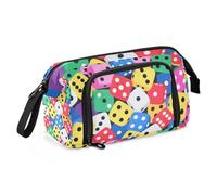 Astuccio colorato con dadi in stile cartone animato, grande capacità, astuccio con scomparto per adolescenti e asilo