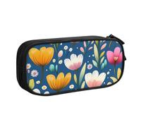 Astuccio colorato con margherite floreali per ragazzi e ragazze con tulipano primaverile grande borsa per penne da scrivania cancelleria organizer astuccio per scuola ufficio borsa per trucco con
