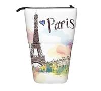 Astuccio colorato con Parigi in piedi, Torre Eiffel, portapenne, astuccio telescopico, astuccio pop up, per cosmetici, cancelleria, organizer per scuola, ufficio, viaggi