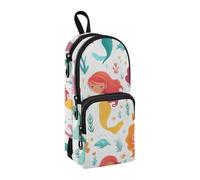 Astuccio colorato con sirene, grande capacità, con scomparto per studenti, a forma di zaino, organizer per cancelleria, astuccio per matite e pennarelli, per scuola, ufficio, lavoro, Sirene colorate,