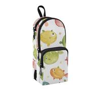 Astuccio colorato e carino con pesce palla di pesce, grande capacità, con scomparto per studenti, a forma di zainetto, organizer per cancelleria e pennarelli, per scuola, ufficio, lavoro, Pesce palla