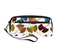 Astuccio, colorato Gingko Biloba lascia modello penna sacchetto sacchetto sacchetto di cuoio PU cancelleria sacchetto con cerniera per ragazzi ragazze scuola e ufficio forniture