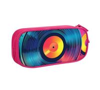 Astuccio colorato Viny CD per ragazzi e ragazze con disco musicale grande astuccio portapenne da scrivania organizer per cancelleria astuccio per scuola ufficio borsa per trucco con cerniera, Blu
