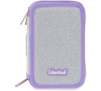 ASTUCCIO COLOURBOOK 3 ZIP GLITTER LILLA COMPLETO