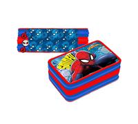 ASTUCCIO COMPLETO 3 ZIP SPIDERMAN UOMO RAGNO ACCESSORIATO BAMBINI SCUOLA DELUX