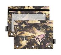 Astuccio con 3 anelli con finestra trasparente viola e oro castello delle fiabe astuccio con cerniera finestra trasparente e occhielli cartelle tascabili per 3 per forniture per ufficio multicolore 2