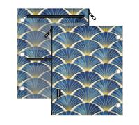 Astuccio con 3 anelli, confezione da 2 conchiglie alla moda, blu