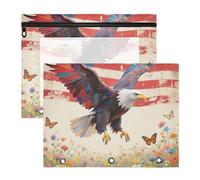 Astuccio con 3 occhielli rinforzati, portapenne per lettere A4, confezione da 2 articoli artistici per insegnanti, Big Bird American Independence Day