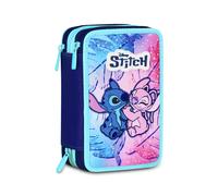 Astuccio con 3 zip Stitch Disney completo di 45 pezzi - Seven