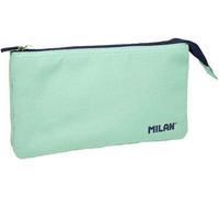 Borsa scuola porta milan 1918 collezione 3 cerniere e 5 scomparti verde 215x35x125 mm